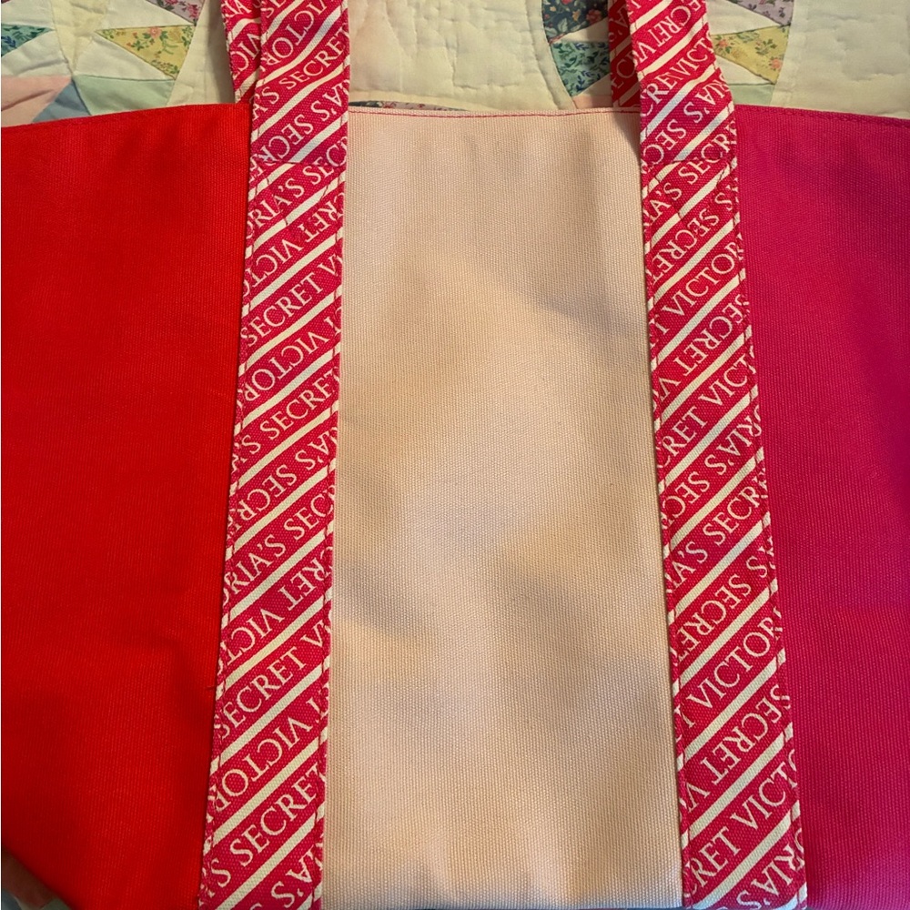 Victoria's Secret Red and Pink Tote Bag